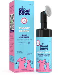 The Good Paws Muddy Buddy Paw Cleaner | No Rinse Foaming Cleanser | Lick Safe | Allergen Free 150 ml Pet Coat Cleanser