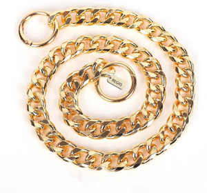 Regiis Medium Luxe Gold Cuban Link Chain Double Ring Clasp Style | 22 Inches कॉलर