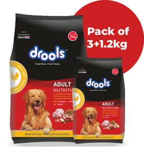 Drools 3+ 1.2 kg free Real Chicken and Egg 4.2 Kg Dry Adult Dog Food