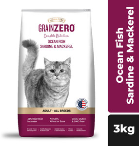 Signature Grain Zero Ocean Fish, Sardine, and Mackeral 3 kg Dry Adult Cat Food