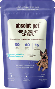AbsolutPet Hip & Joint Supplement for Dogs to Improve Mobility & Bone Strength 30 Chews Pet Health Supplements