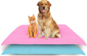 Amorite Reusable Washable Pee Pads-Puppies Washable Dog/Cat Diapers Pack of 2 Pink + Sea Blue Dog, Cat, Guinea Pig, Hamster, Miniature Pig, Rabbit, Tortoise Pet Mat