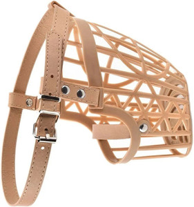 Just Kidding Dog Mouth Cover Muzzle For Medium Breed-M(1 Piece,Beige, Size-4) Medium Strips Dog Muzzle