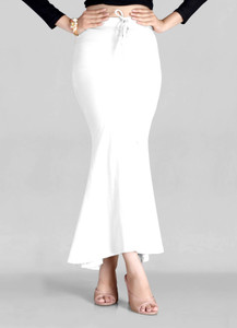 SCUBE DESIGNS Flared Saree Shapewear White (L) Lycra Blend Petticoat