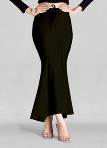 SCUBE DESIGNS Flared Saree Shapewear Black Lycra Blend Petticoat