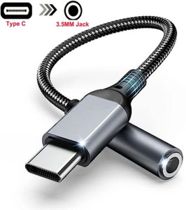 TECHGEAR Black USB Type C to 3.5mm Jacks Headphone USB C Earphone Sound Adapter Cable Phone Converter