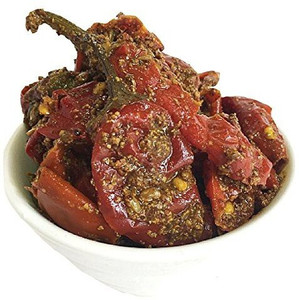 Medhyata Homemade Premium Rajasthani RED Chilli Pickle (Athana LAL mirch ka achar) ( Without Oil ) 100% Pure and Natural Red Chilli Pickle