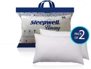 Sleepwell Polyester Fibre, Microfibre Solid Sleeping Pillow Pack of 2