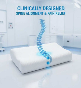 FRIDUP Memory Foam Orthopaedic Pillow Pack of 1 Geometric Small Memory Foam Contour Orthopedic supports Neck Pain and Shoulder Pain