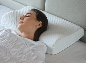 TLK-HWB Memory Foam Orthopaedic Pillow Pack of 1 Nature Cervical Contour / Stomache / Side Sleepers / Anti-Snoring