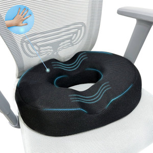 Sleepsia Orthopedic Ring Cushion Donut Pillow for Tailbone Pain Hemorrhoids Gel Memory Foam Solid Orthopaedic Pillow Pack of 1