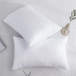 VLYSIUM PERFECT SLEEPER 16x24 (41x61 cm) inch standard size sleeping pillow set of 2 Cotton Stripes Cushion Pack of 2