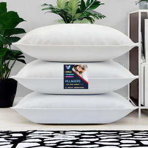 VILLAGERS Comfort Cotton Solid Sleeping Pillow Pack of 3