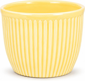 SajaoStore Yellow Ribbed Ceramic Pot – Modern Indoor Plant Planter Plant Container Set