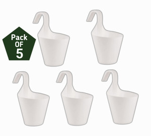 SAROJTRADERS Flower Plastic Vertical Hook Hanging Flower Planter Plant Container Set