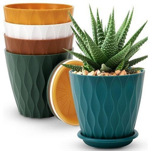 moonlike Round Flower Pots with tray for Home & Decoration Planters, Terrace, Garden Etc Plant Container Set