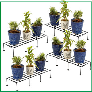 Cinagro Rectangular Metal Plant Stand (23.2 inches) Stand for Balcony, Indoor & Outdoor Plant Container Set