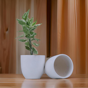 SoulfulBites Planter U-Shaped Ceramic Flower Pots for Indoor & Outdoor Ideal for Home Plant Container Set