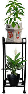 ICON CREATION Tulsi 2 Tier Plant Stand Heavy Modern Metal Flower Pot Stand For Tulsi Pots Plant Container Set