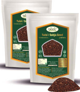 biotic Tulsi Seeds - Basil Seed - Sabja Seed - Tulsi Beej - Tukmariya 200gm Seed