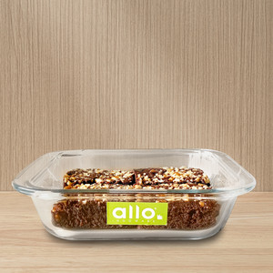Allo Borosilicate Square Glass Baking Dish, Baking Tray, Oven & Microwave Safe, 900ml Baking Dish