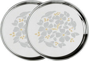Snapple Stainless Steel Classic Designer Thali/Khumcha/Dinner Plate Heavy Guage 27cm Dinner Plate