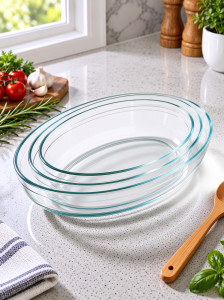Red-Rubby Oval Glass Baking Dish Set of 3 - A94 Baking Dish Price in ...