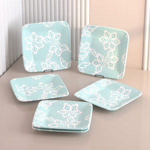 Castleite Bliss Ocean Eleven Melamin Side Plates Set for Serving Snacks, 7 Inches Quarter Plate