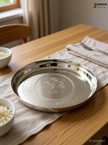 PrasadUtensils Steel khumcha thali Dinner Plate