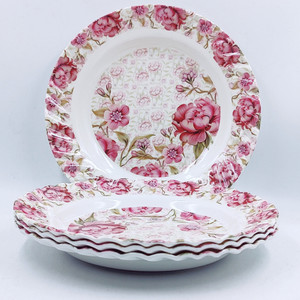परफेक्टडाइन Melamine Plates 11 inch Floral Square Dinner/Lunch/Snacks Plates, Set of 6 डिनर प्लेट