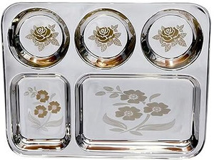 FABTOUCH BEST QUALITY STAILNESS STEEL BHOJAN THALI PACK OF 1 Sectioned Plate