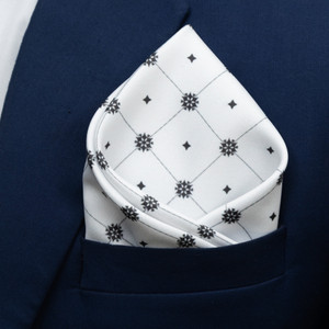 To The Nines Printed Satin Blend Pocket Square
