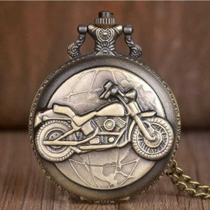 giftiny VINtAGE BIKE Metal Pocket Watch Keychain, Analog Clock Antique Pocket Watch Chain