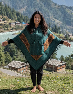 SR Collection Wool Blend Poncho