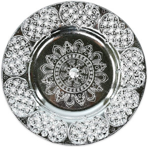 Horizonite Silver Plated Swastik Puja Thali for Daily Worship Festivals Gifts and Rituals Silver Plated
