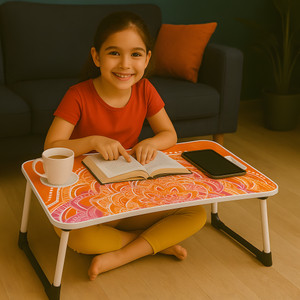Quickmart Foldable multipurpose Laptop Table Wood Portable Laptop Table