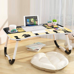 MITHILA Desk for Study Foldable Non-Slip Legs Reading Tray, Lapdesk Table Wood Portable Laptop Table