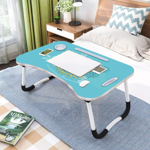 MEZIRE Desk for Study Foldable Non-Slip Legs Reading Tray, Lapdesk Table Wood Portable Laptop Table