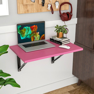 Floresta Wud Wall Mounted Folding Kitchen and Computer Table, Wooden Study, Utility Table Wood Portable Laptop Table