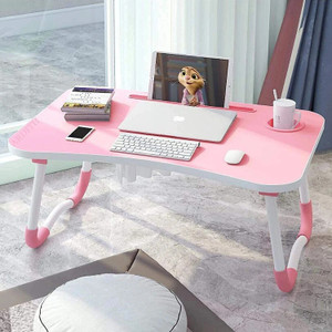 HF HARSH FASHION Multipurpose Foldable with Cup Holder, Study , Bed Wood Portable Laptop Table