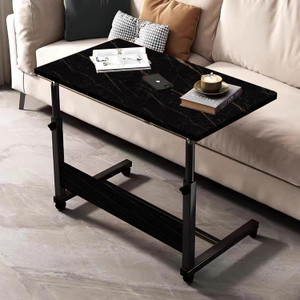 Torche Torche Multipurpose Height Adjustable Movable Table in Black Frame & Iron Wood Portable Laptop Table