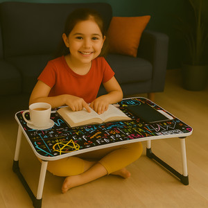 HSMOR FAB Foldable multipurpose Laptop Table Wood Portable Laptop Table