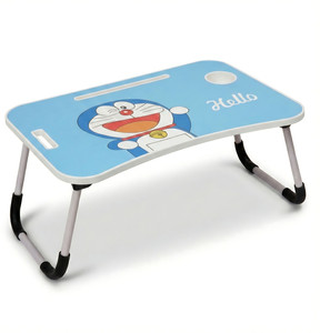 EAGLE INDUSTRIES Foldable Study Table for Kids with Cup Holder, Tablet Slot & Metal Legs Wood Portable Laptop Table