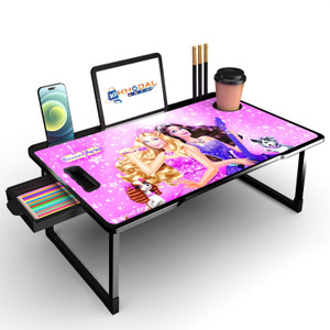 KHODAL ARTH US BIDING BARBIE COATED Laptop Study Table Wood Portable Laptop Table
