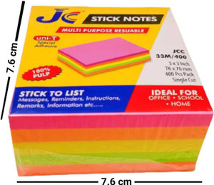 JKK magical Sticky notes multicolour 400 Sheets Regular, 5 Colors