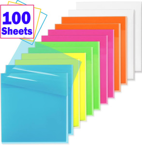 ZIARO Multicolor 50 Sheets Transparent Self Stick Note, 2 Colors