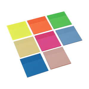 FRKB 400 Sheets 8 Pads Transparent Sticky Notes 3 x 3 inch Colorful Clear Stick Notes 50 Sheets Waterproof, 8 Colors