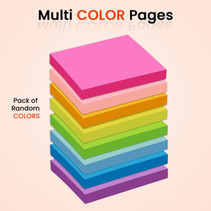 A Little Swag 400 Sticky Notes Fluorescent Paper Self Adhesive 400 Sheets Regular, 5 Colors
