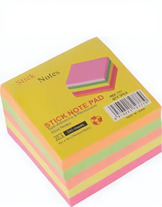 we ensign 400 Sheets (3X3) Fluorescent Paper Self Adhesive and Removable Sticky Notes 400 Sheets regular, 5 Colors
