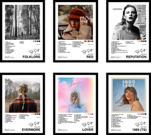 Taylor Swift 4枚セット Pack of 6 - Taylor Swift Music Album Art Wall Framed Posters 8x12